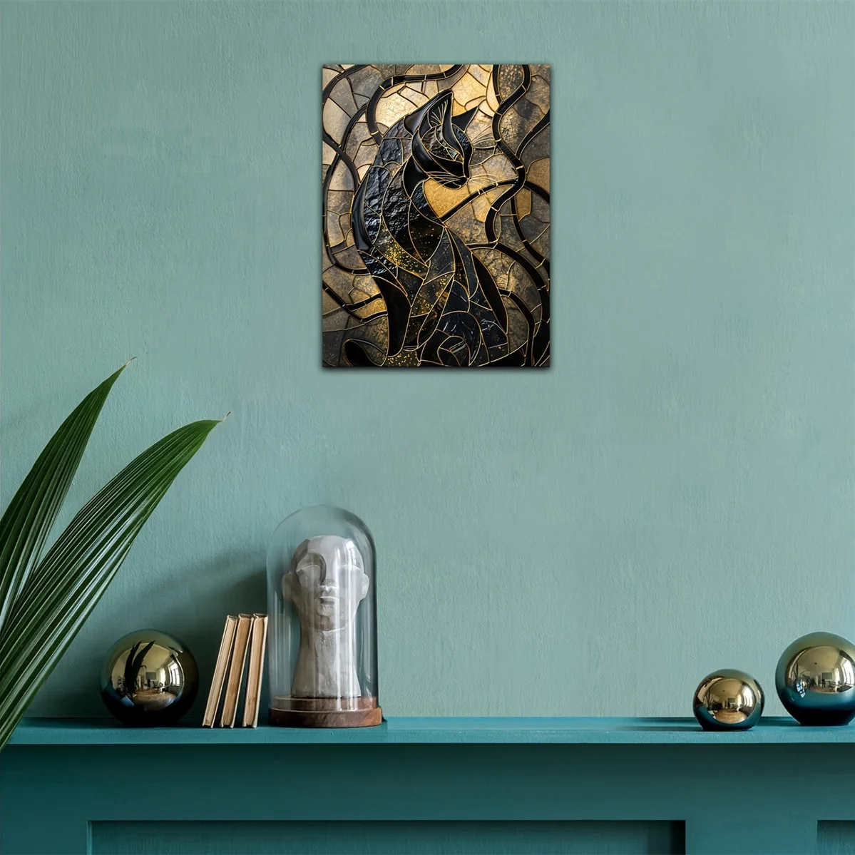 1pc Canvas Painting, Abstract Black Cat, Interesting Creative Wall Decoration, Home Bedroom Kitchen Living Room Bathroom - Image 5