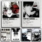 Classic Anime T_Tokyo G_Ghoul Magazines Poster Decorative Wall Art Stickers Mural Photo Print for Home Living Room Hallway Decor