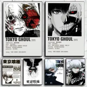 Classic Anime T_Tokyo G_Ghoul Magazines Poster Decorative Wall Art Stickers Mural Photo Print for Home Living Room Hallway Decor