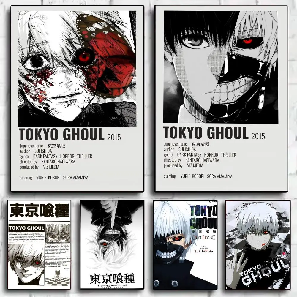 Classic Anime T_Tokyo G_Ghoul Magazines Poster Decorative Wall Art Stickers Mural Photo Print for Home Living Room Hallway Decor