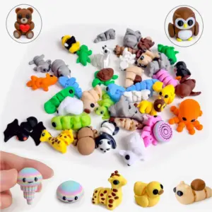 10-50Pcs 3D Printed Colorful Mini Animals Figurines Ornaments Cute Simulation Animal Models Home Office Desktop Decoration