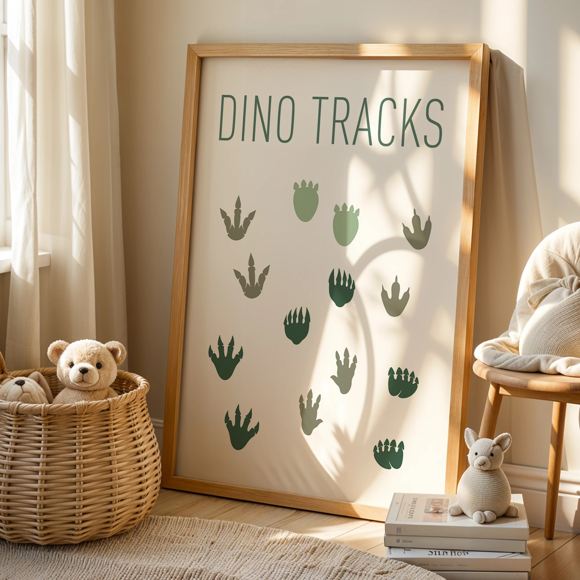 3pcs Personalized Custom Name Cartoon Children Dinosaur Wall Art Print Picture Canvas Poster Painting For Living Room Home Decor - Image 2