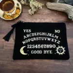 Witch Board Cosmetic Bag Black Spirit Board canvas Makeup Bag Gothic Style Accessories Halloween gift party decoration Supplies