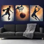 3pc Basketball Wall Art Pose Canvas Printing Poster Basketball Sports Art Decor Living Room Dormitory Decor Gift for Boyfriends