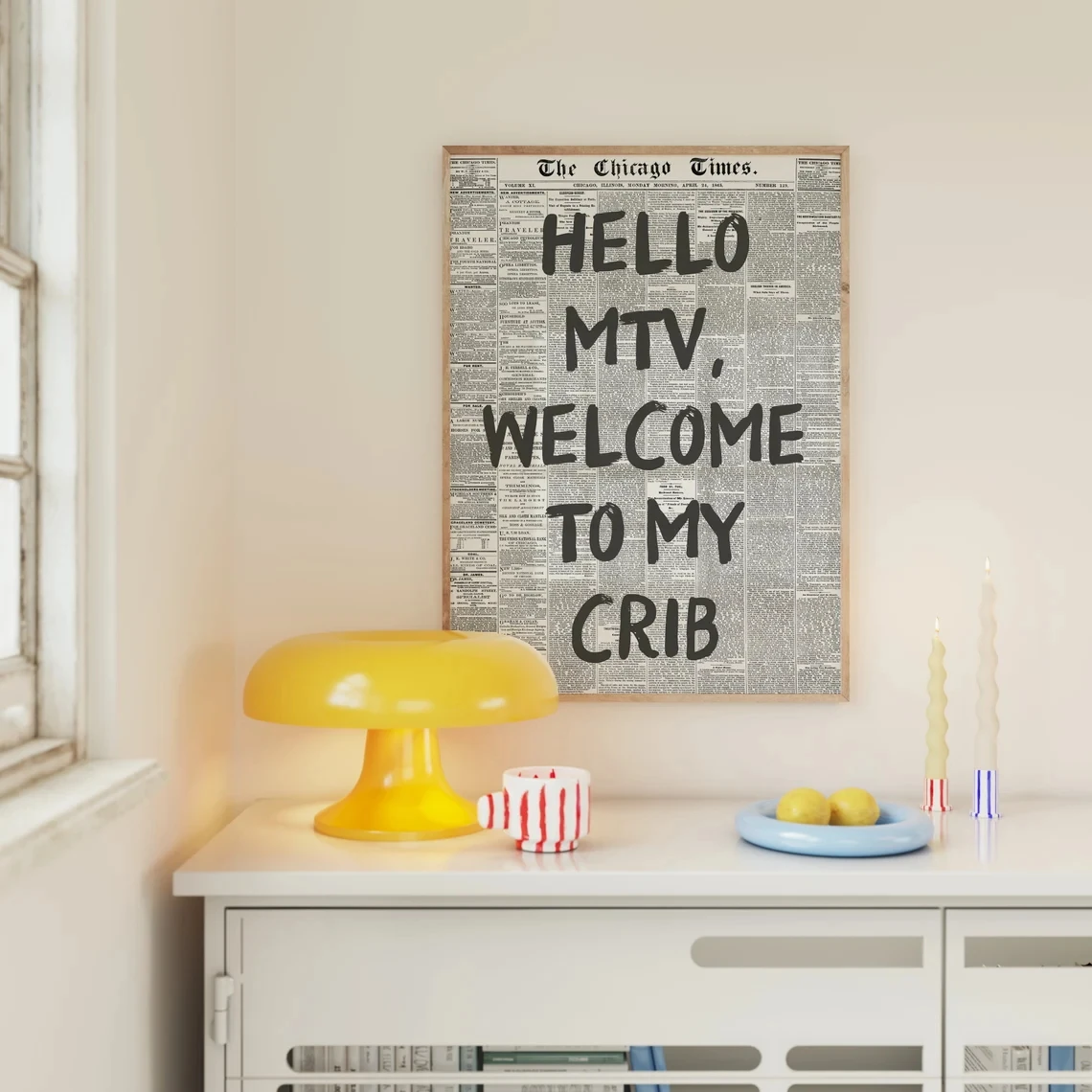 Hello MTV Welcome To My Crib Fashion Wall Art Prints Canvas Painting Poster Picture For Living Bedroom Kids Room Home Decor - Image 2