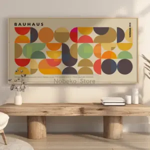 Bauhaus Geometric Exhibition Poster Large Minimalist Abstract Prints Canvas Painting Wall Art Pictures Home Room Modern Decor