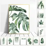 Tropical Plant Poster Scandinavian Green Leaves Decor Modern Wall Art for Home Decor Canvas Painting