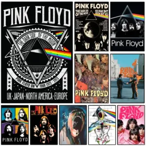 Rock Band P-PinK F-Floyd Poster Modern and Minimalist Wall Stickers for Home Decor Living Room Dormitory Wall Art