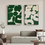 Abstract Modern Green and Brown Art Poster Canvas Print Painting Nordic Wall Art Living Room Home Decoration Painting