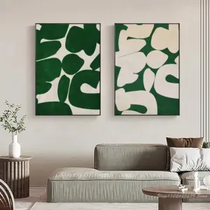 Abstract Modern Green and Brown Art Poster Canvas Print Painting Nordic Wall Art Living Room Home Decoration Painting