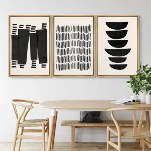 Modern Abstract Wall Art Mid Century Geometric Black Arches HD Canvas Print Poster Home Living Room Bedroom Decoration