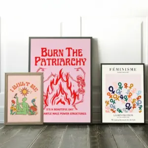 Abstract Feminist Color Letter Art Poster Canvas Prints Fashion Minimalist Modern Bedroom Wall Art Painting Decor