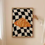 Croissant Chessboard Minimalism Wall Art Prints Canvas Painting Poster Picture For Living Bedroom Play Room Home Decor