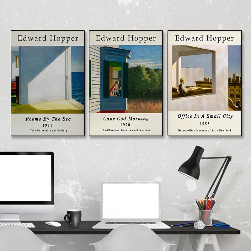 Nighthawks Painting Poster Edward Hopper Exhibition Canvas Art Posters and Prints Wall Art Picture for Living Room Home Decor - Image 3