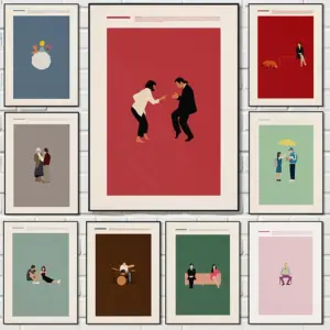 Modern Nordic Minimalist Film Series Pulp Fiction Classic Movie Poster Canvas Paintings Wall Art Pictures Home Decor