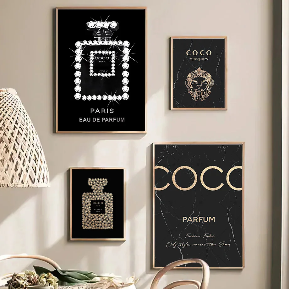 Fashion Luxury Coco Perfume Bottle Canvas Painting Nordic Flower Poster Print Wall Picture Modern Girl Room Decor Quadro Cuadros - Image 3