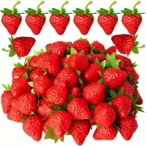 10/20pcs Simulation strawberry artificial strawberry fake fruit home holiday party decoration photography props