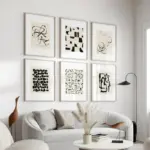 Japanese Minimalist Black and Beige Abstract Ink Posters and Prints Canvas Printing Wall Art Picture for Living Room Home Decor