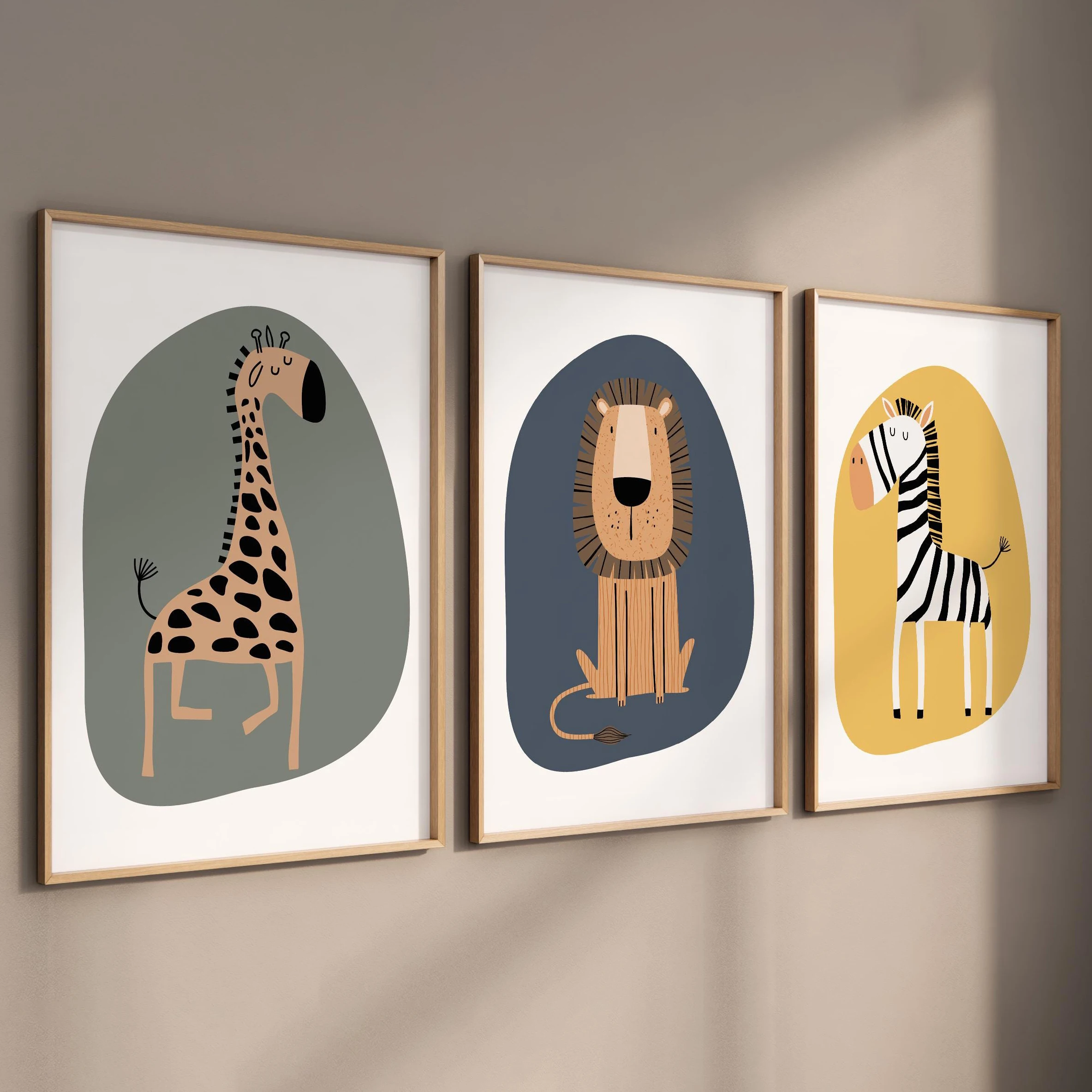 3pcs Safari Animal Nursery Prints Watercolor Lion Giraffe Elephant Wall Art Room Decor Boho Jungle Animals Boy Girl Gift Posters - Image 4