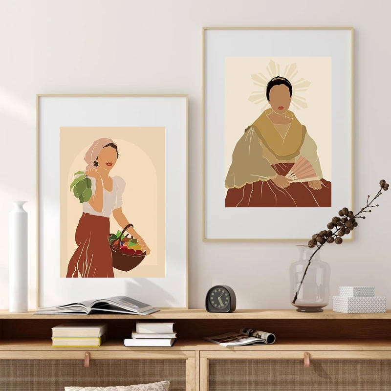Philippines Map Poster Filipino Woman Print Asian Culture Wall Art Canvas Painting Philippines Sun Pictures Vintage Boho Decor - Image 4