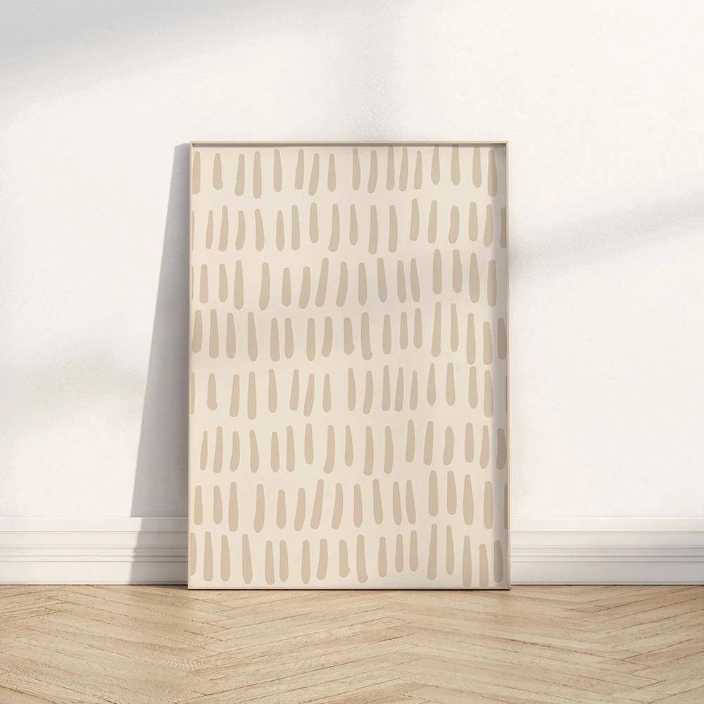 Boho Abstract Geometric Mid Century Poster Print Beige Canvas Painting Modern Neutral Wall Art Pictures Living Room Home Decor - Image 2