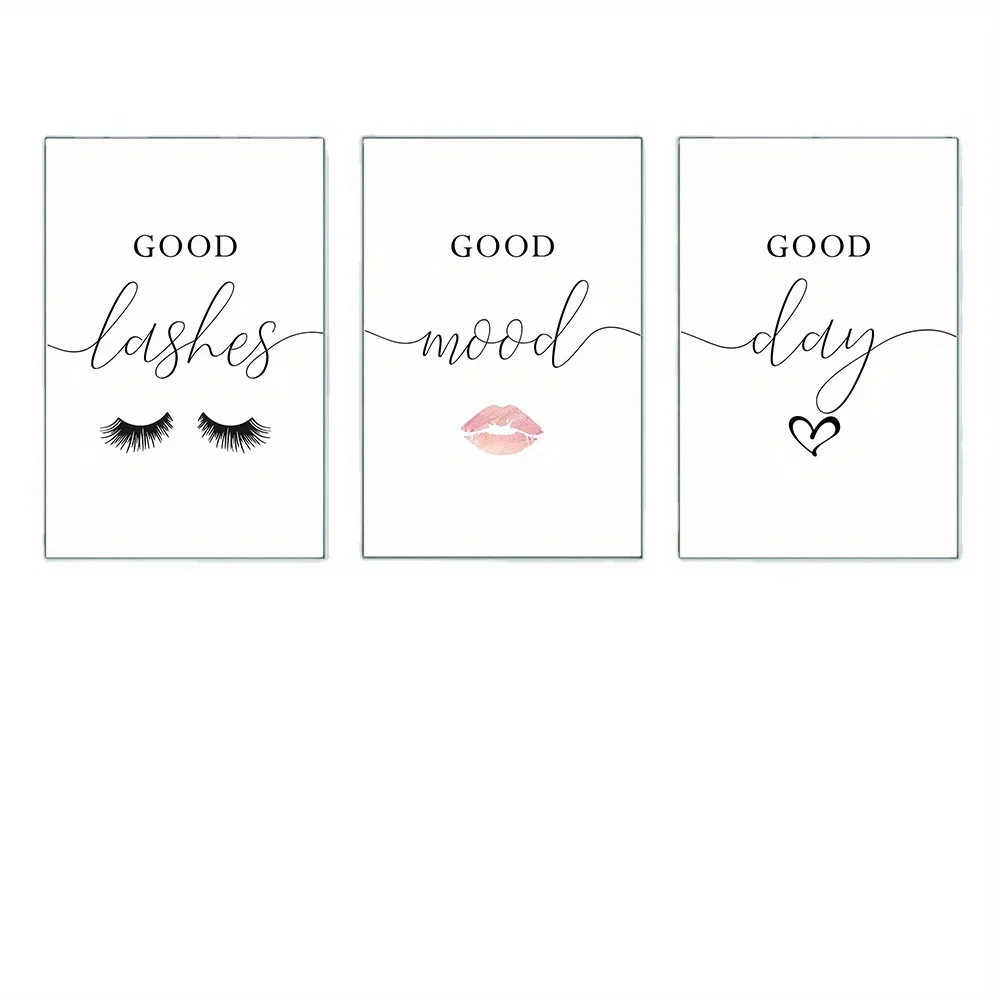 3pcs Eyelashes Makeup Vanity Lashes Wall Art Posters And Prints Living Room Girl's Bedroom Decorative Canvas Paintings - Image 5