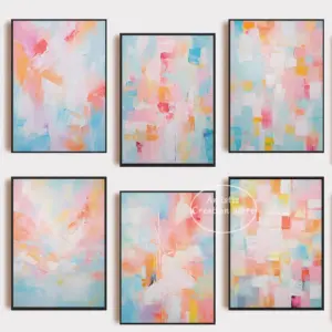 Pastel Abstract Art Print Canvas Painting Pastel Colors Modern Large Wall Art Modern Living Room Bedroom Wall Home Decor Poster