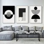 Abstract Modern Art Geometrical Shapes Poster Canvas Painting Black White Wall Art For Living Room Home Decoration Mural