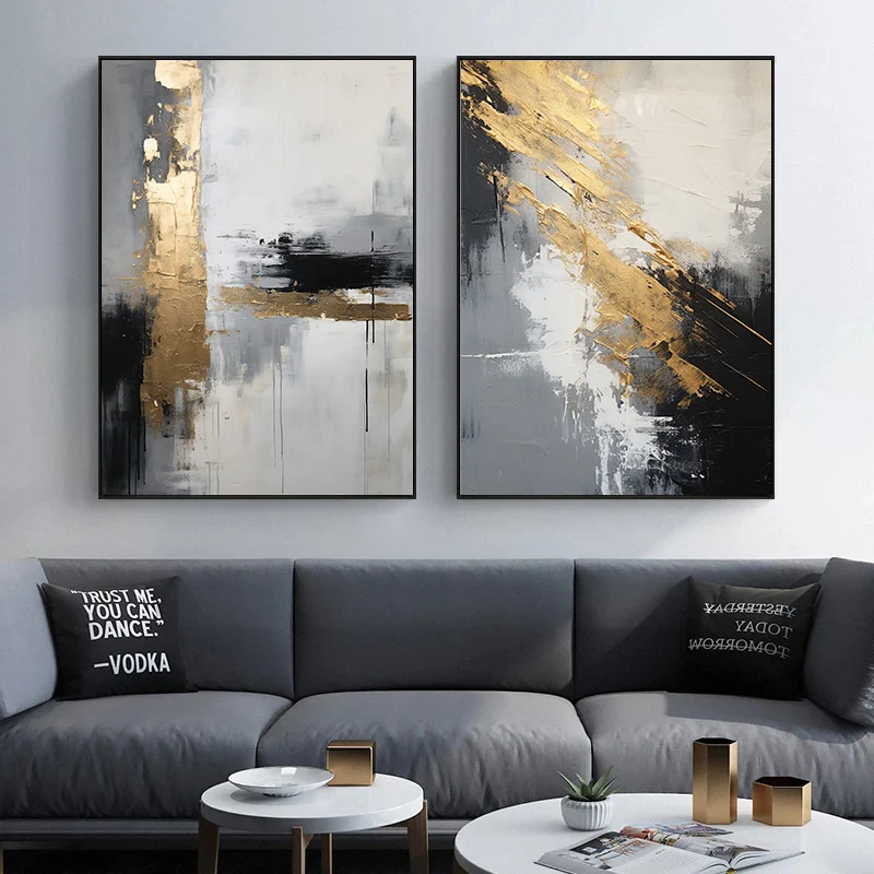 Abstract Modern Black Gold blue texture Minimalist Style Art Posters Canvas Painting Wall Prints Picture Living Room Home Decor - Image 5