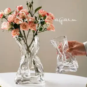 Glass Transparent Flower Vase Creative Designed Hydroponics Plants Pot Fresh Flowers Arrangement Bottle Table Desktop Ornaments