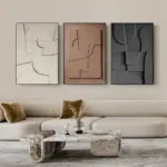 Nordic Geometric 3D Effect Canvas Painting Large Wall Art Abstract Line Aesthetic Poster and Prints Living Room Home Decor Mural