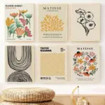 Matisse Poster Yayoi Kusama Posters and Prints Canvas Patings  Flower Market Wall Art Pictures for Living Room Boho Decor