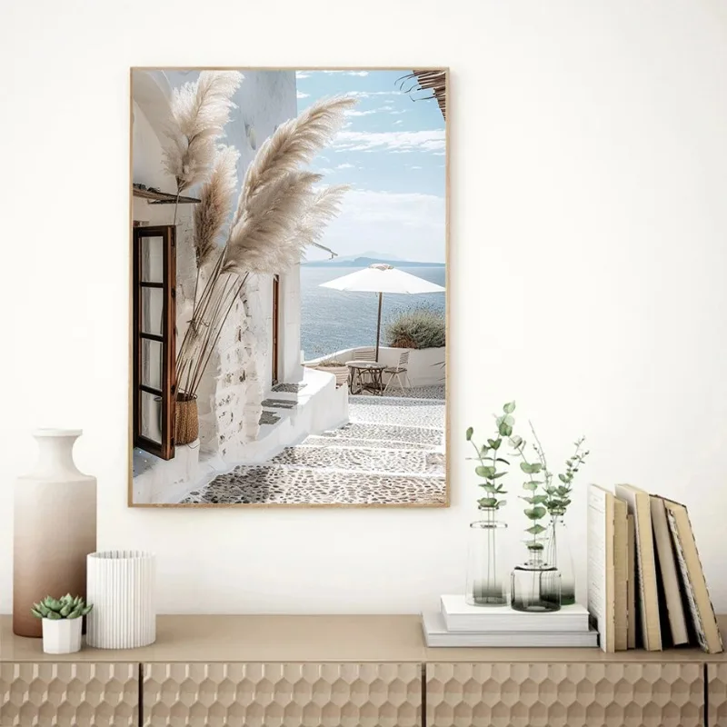 Greece Santorini Beach Summer Modern Travel Landscape Posters and Prints Canvas Printing Wall Art Picture for Living Room Decor - Image 4