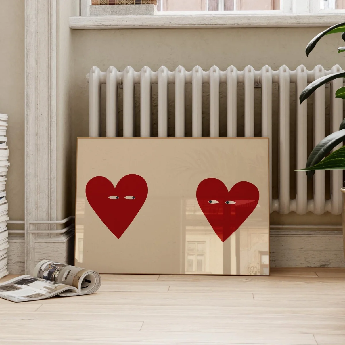 Funny Red Heart Eyes Canvas Print Poster Modern Minimalism Love Art Prints Living Room Wall Art Home Decor Valentine's Day Gifts - Image 6