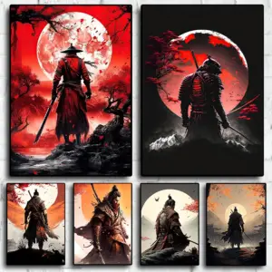 Japanese Samurai 80s Vintage Style Art Home Decor Pictures For Bar Cafe Living Room Sofa Wall Canvas Painting Print Posters Gift