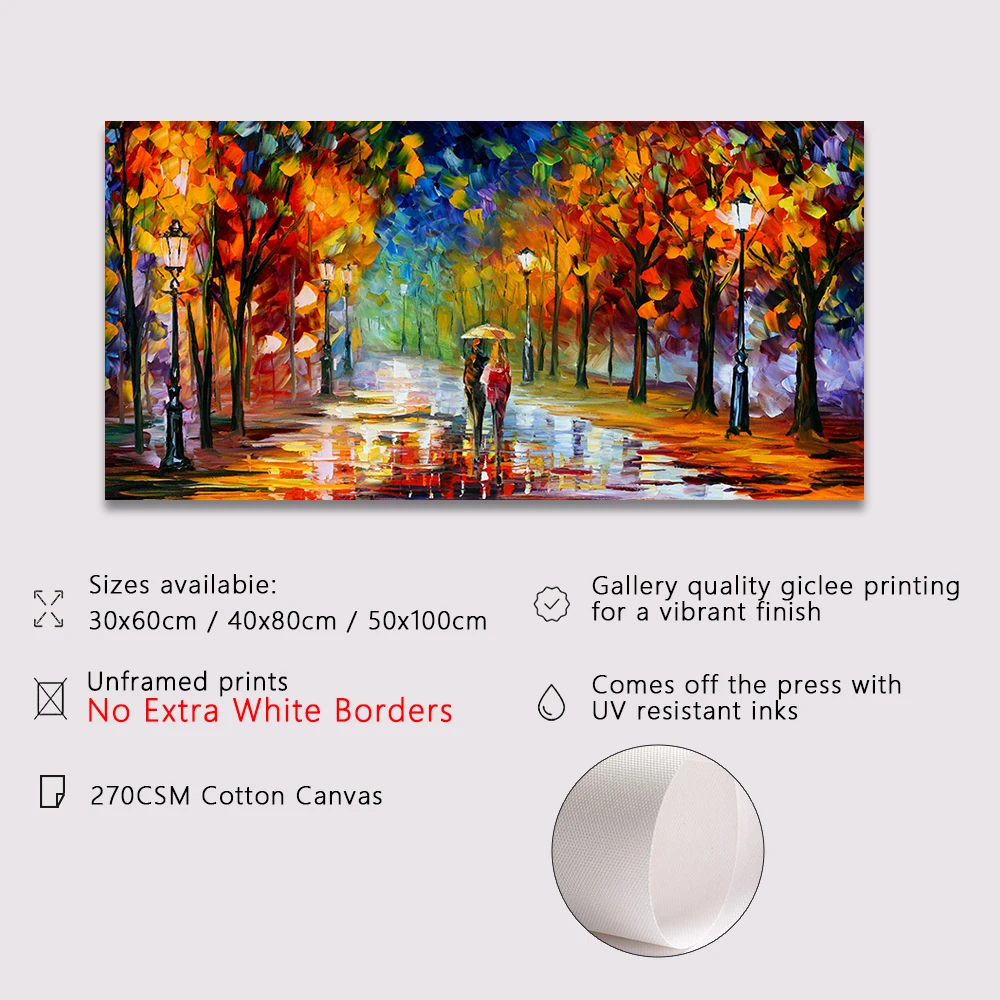 Modern Colorful Abstract Canvas Prints Art Rainy Garden Landscape Posters Picture Wall Art Painting for Living Room Bedroom - Image 2
