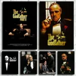 Classic Movie Godfather Poster Black And White Canvas Painting Home Decor Wall Art Gangster Retro Pictures Bar Hanging Painting
