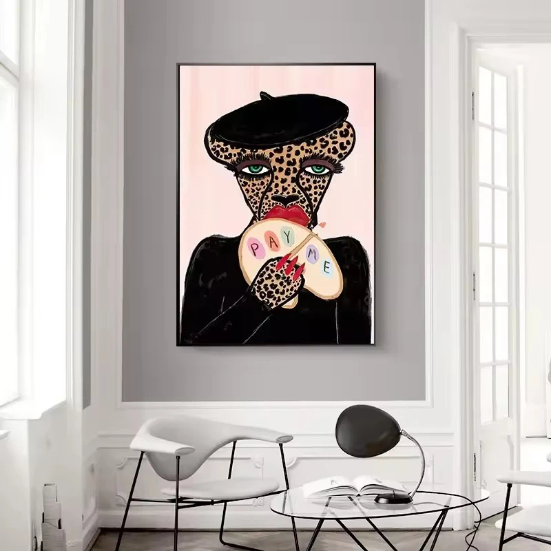 Ancient Egypt Colorful Abstract Boho Poster Tiger Leopard Figure Wall Art Prints Canvas Painting Pictures For Living Room Decor - Image 5