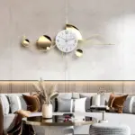 Modern Silent Wall Clock No Drilling Required Stylish Living Room Bedroom Decor Luxury Timepiece