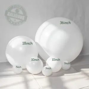 Thickened Matte Pure White Round Balloon 5" 10" 12" 18" 36" Giant Latex Helium Ballons Girl Birthday Decoration Wedding Decor