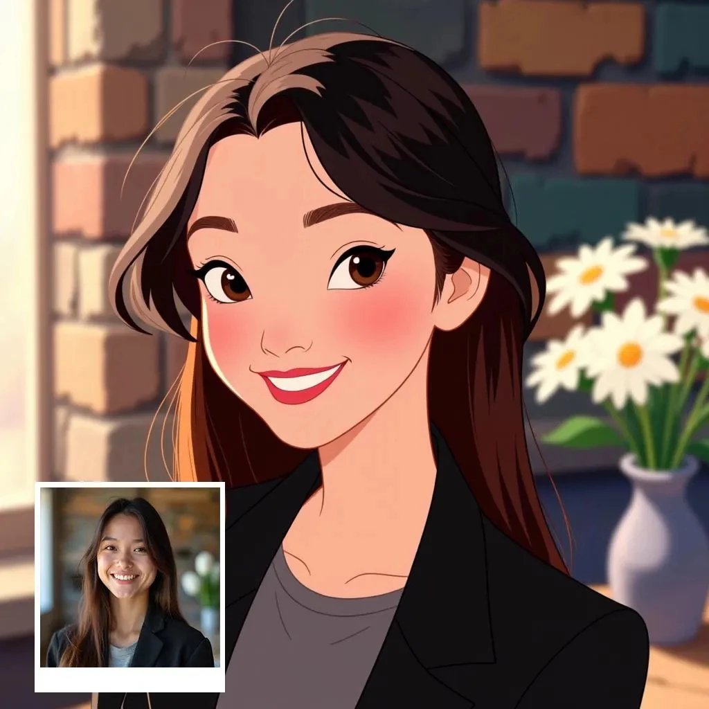 Custom Fairy Tale Style Portrait Cartoon Print Personalized Photo Animation Art Wall Decor for Birthdays Gift Festive Decoration - Image 2