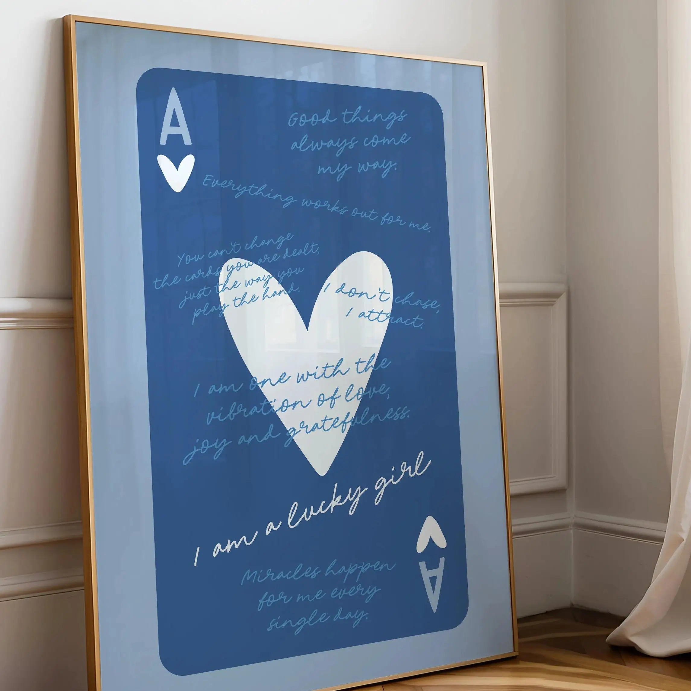 1pcs Ace Card Positive Sayings Print Fashion Canvas Wall Art Canvas Print Aesthetic Decor Vintage Bedroom Cute Poster wall art - Image 3