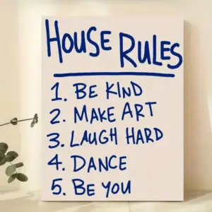 House Rules Wall Art Prints Canvas Painting Poster Picture For Living Bedroom Play Room Home Decor