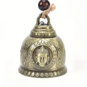 1pc Hot Gift Crafts for Good Luck Lucky Blessing Feng Shui Wind Chime Buddha Statue Pattern Bell Fortune Home Car Hanging Decor