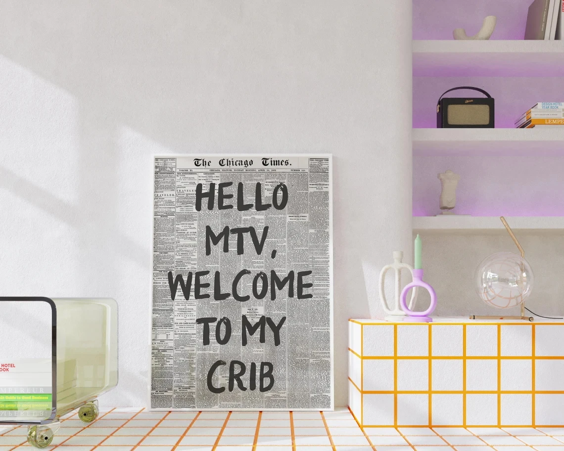 Hello MTV Welcome To My Crib Fashion Wall Art Prints Canvas Painting Poster Picture For Living Bedroom Kids Room Home Decor - Image 4