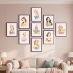 Pink Princess Castle Wall Art Prints Watercolor Nursery Cartoon Posters Boho Fairy Tale Canvas Painting Girls Room Decor