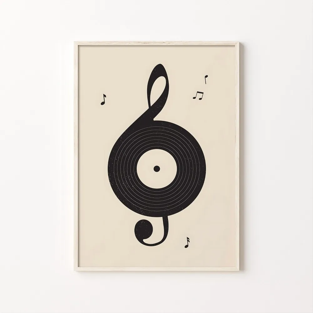 Simple Black and White Music Vinyl Record Minimalist Wall Art Print Canvas Painting Posters for Living Room Modern Home Decor - Image 6