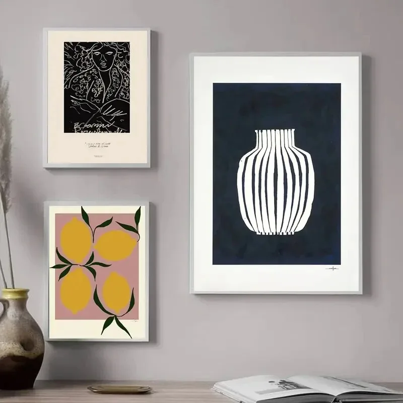 Abstract Minimalism Lemon Vase Geometric Wall Art Posters Prints Nordic Canvas Painting Wall Pictures for Living Home Decor - Image 3