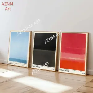Vintage Minimalist Mark Rothko Canvas Painting Modern Exhibition Poster and Picture Print for Living Room Wall Art Home Decor