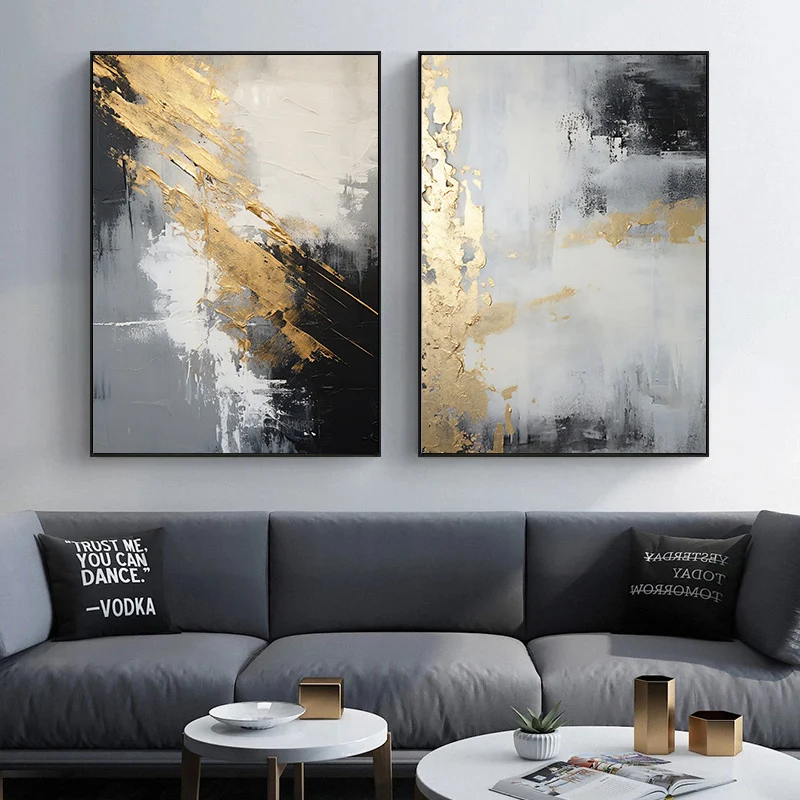 Abstract Modern Black Gold blue texture Minimalist Style Art Posters Canvas Painting Wall Prints Picture Living Room Home Decor - Image 3